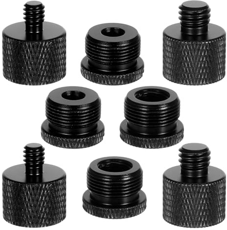 8Stück Mikrofonständer Adapter 3/8 auf 1/4,Stativ Adapter 1/4 auf3/8 zoll Gewinde Aluminiumlegierung 3/8 auf1/4 Adapters Mikrofon Schraubadapter für Kamera,Lautsprecher,Mikrofonständer,Kamerastative