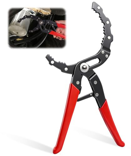 COEKI Ölfilterschlüssel, Schnell Verstellbarer Ölfilterschlüssel mit Federstruktur Hochfester Stahl (30cm/12 Zoll), Passt für Ø 60-120mm, Universal Ölfilter-Werkzeug für Auto, Motorräder
