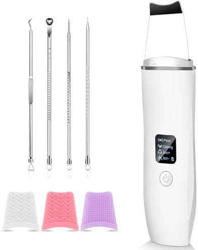 AOOHA Peeling Ultrasónico Facial con 4 Modos,Skin Scrubber,Limpiador Ultrasonidos Facial,Exfoliación de Cara para Limpiar los Poros y Cuidar la Piel,USB Recargable,Dispositivo de Belleza