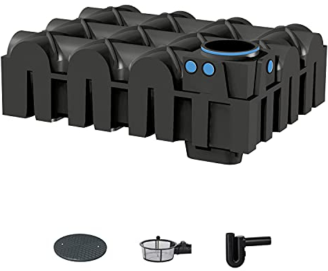 PREMIER TECH AQUA GmbH Zisterne 5000 Liter ECO Flachtank F-LINE inkl. Deckel, Korbfilter und Überlaufsiphon - Kunststoff, Kunststoffzisterne, Komplettset