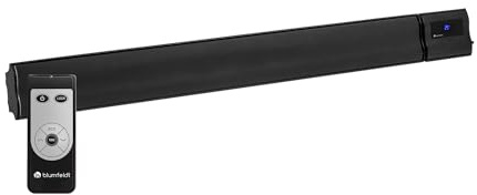 Blumfeldt Stufa Elettrica Basso Consumo con Display LED, Colonnina Elettrica da Giardino 3000W, Termosifone Elettrico, Pannello Radiante Infrarossi con Telecomando, IP44, No CO2