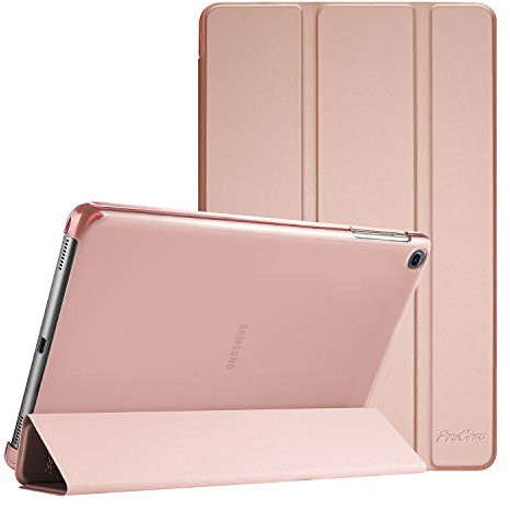 ProCase Cover for Galaxy Tab A 10.1 2019 Case(SM-T510/SM-T515/SM-T517), Ultra Slim Light Smart Folio Cover Stand Case Book Cover with Translucent Frosted Back -Rosegold
