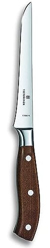 Victorinox Grand Maître Boning Knife, Extra Sharp Blade, Straight Edge, 15 cm, Noble Wooden Handle, Stainless Steel, Brown