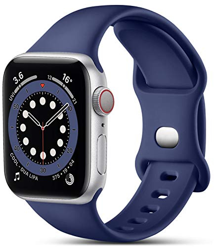 CeMiKa Compatible with Apple Watch Strap 38mm 40mm 41mm 42mm, Silicone Sport Band Replacement Straps Compatible with Apple Watch Series 10 9 8 7 6 5 4 3 2 1 SE/iwatch Strap, Women Men, Blue