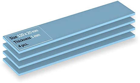 ARCTIC TP-3 Wärmeleitpad: Premium Performance Thermal Pad, 120x20x1,0 mm (stapelbar bis 2,0 mm ohne Leistungsverlust), 4 Stück - Hohe Leistung, sehr weich, Gap-Filler, Überbrückung von Unebenheiten