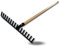 Rateau 16 dents recourbées | Manche 150 cm bois fabriqué en France | Tête acier | Largeur 40 cm | Nettoyer ratisser égaliser | Préparer la terre | Jardinage | Kibros RATO40M