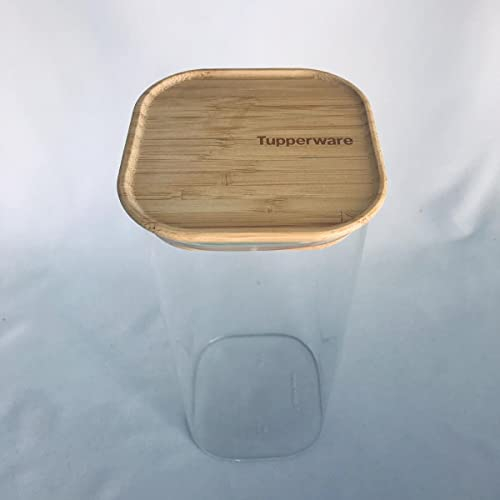 Tupperware Bamboo Clear Storage 1,9 L mit Bambus Deckel transparent Vorratsdose Vorrat Dose Behälter für Zucker, Kaffee, Kekse