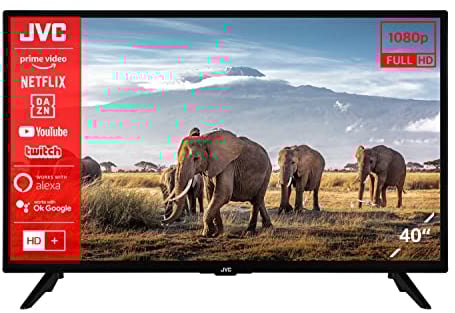 JVC LT-40VF3056 40 Zoll Fernseher / Smart TV (Full HD, HDR, Triple-Tuner) - Inkl. 6 Monate HD+ [2023], Schwarz