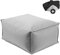 mokebo® Outdoor Pouf o. Hocker 65x45cm mit Schutzhülle 'Der Ruhestifter', Sitzhocker, Fußhocker, Sitzkissen, Sitzpouf eckig mit EPS-Perlen Füllung & Cover, nur wasserabweisend mit Schutzhülle, Grau