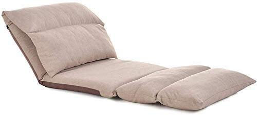 Sonnenliege Gartenstühle Terrasse Liegestühle Klappstuhl – Liegestühle Tatami Schlafsofa Kleine klappbare Schlafsofa Rückenlehne für Computer Boden Sofa Sonnenliege Stuhl (Farbe, Rot),Beige