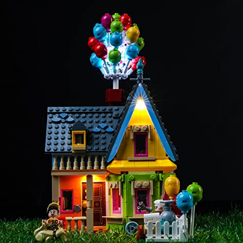 LocoLee Led Licht Set Kompatibel mit Lego Carls Haus aus Oben, Led Beleuchtungs Set Compatible with Lego 43217 Disney and Pixar Up House Carls Haus