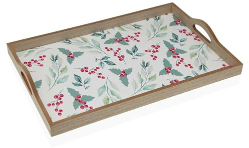 Versa Vassoio Agrifoglio Legno MDF 30 x 5 x 45 cm