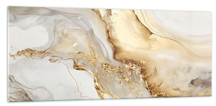 Panorama Bilder auf Glas 100x40cm Glasbild Marmor Glanz Elegant Groß Wanddeko Bild im Glas Schlafzimmer Küche Wandbilder Dekoration Wohnzimmer Modern Wall Decor Wand Kunstdruck Art GAB100x40-5730