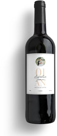 CADEAUX.COM - Bouteille de vin personnalisée anniversaire de mariage - Noces de Coton
