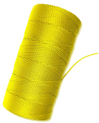 Gelbe Schnur-Wasserwaage – #18 Nylonschnur – 300 m Länge – gelbe Schnur für Maurerschnur, Bau, Gartenarbeit, Nivellierung