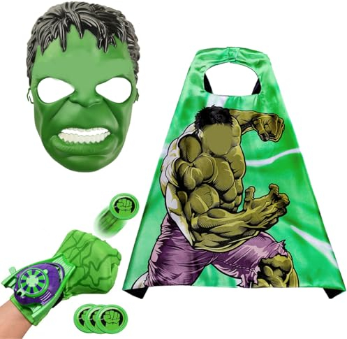 TrukD Superhelden Kostüm: Iron Man Kostüm für Jungen (3-9 Jahre) mit Umhang, Maske und Raketenwerfer - Hochwertige PVC-Qualität - Perfekt für Karneval, Halloween und Geschenke