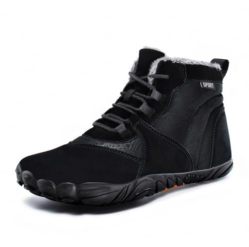 EaseWalk Barefoot Stivali Invernali Uomo Donna Scarpe Neve Caldo Comode Outdoor Antiscivolo Impermeabile Black 42 EU