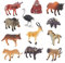 Sharplace 12x Afrika Tier Modell Realistische Tiere Spielset Miniaturen Simulation Tiere Figuren für Schule Projekte Spielhaus Dekor