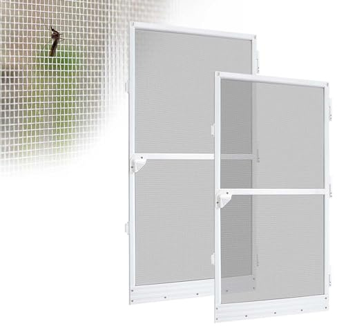 JOIEYOU FLiegengittertür, 120x240cm Liegengitter Balkontür mit Rahmen Insektenschutz Fliegentür schneidbar Fiberglasgewebe Fliegennetz Tür für Balkon & Terrasse
