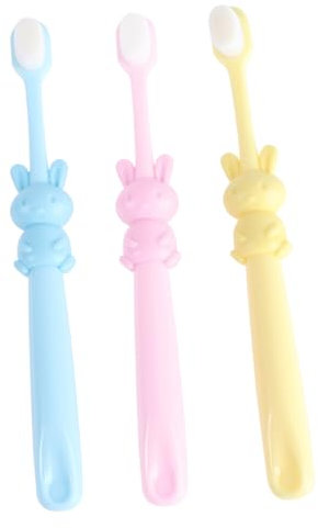 Beavorty Ensemble De 3 Brosses À Dents À Motif Dessin Animé Pour Garçons Et Filles Brosses À Dents À Poils Doux Et Doux Brosses À Dents Manuelles Pour Bébé Soins Bucco-dentaires