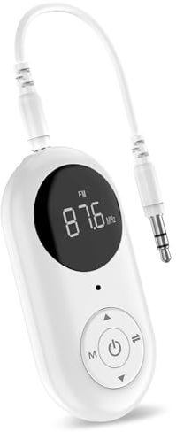 3 in 1 Aux Bluetooth 5.3 Adapter, FM Bluetooth 5.3 Audio Empfänger Sender 3.5MM Aux Wireless Stereo Musik Adapter mit Mikrofon für Kopfhörer Lautsprecher TV