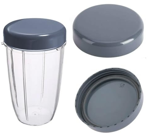 UEIOAVL Repuestos para batidoras de vaso, 2 piezas de tapa de repuesto para exprimidor con sello de anillo de goma compatible con Nutribullet 600W 900W (gris)