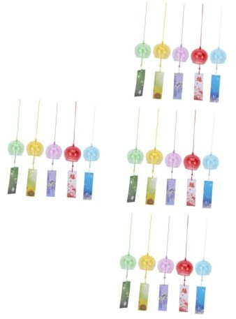 Cabilock 4 Sätze Windspiele Aus Glas, Windglocke Charmante Windspiele Handgefertigtes Windspiel Hochzeits Für Draußen Glocke Papier 5 Stück * 4
