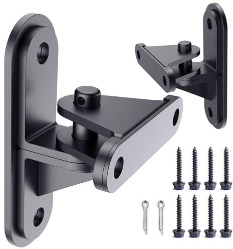 leevanoo Wall Mount Gate Hinges, 2 Pack Heavy Duty Fence Gate Hinges，Gate Hinge Fence Post Hinge Set for Farm Gates Metal Gates Wooden Fences Outdoor