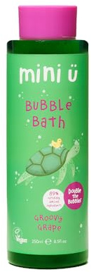 Mini U Groovy Grape Bubble Bath for Kids - Green - UK Made, Naturally derived, Vegan & Cruelty Free (Green)