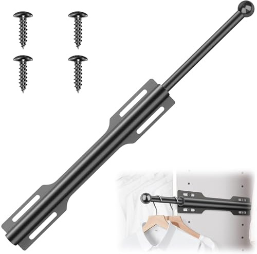 Ausziehbare Kleiderstange für Schrank, verstellbar, 29,7 cm – 54,4 cm, ausziehbare Kleiderstange, ausziehbare Stange für Waschküche, Eingangsbereich und temporäre Kleidungsaufbewahrung, Schwarz