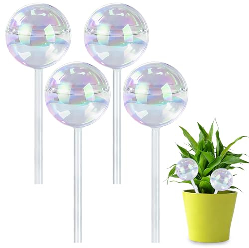 Eniyou 4 Stück BewäSserungskugeln Glas 22×7cm(170ml) Bewässerungskugeln Groß für Pflanzen Bewässerungskugel Outdoor Balkon Wasserkugeln für Pflanzen Gießkugeln Groß Gießkugel
