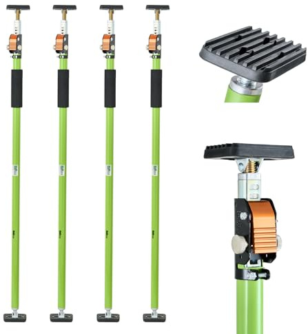 TRUTZHOLM Einhandstütze 110–203 cm Montagestütze Deckenstütze Teleskopstütze 60 kg Tragkraft höhenverstellbar, robust, 45 Grad neigbar, teleskopierbar, verschiedene Mengen (4)