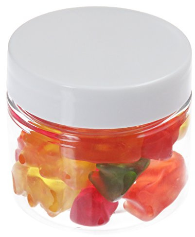 Pohli 50 ml PET Tiegel transparent, mit Plastikdeckel weiß, 30 Stück