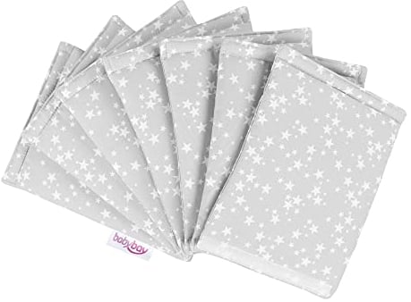 babybay Nestchen Ultrafresh Piqué passend für Modell Maxi, Boxspring, Comfort, Mini und Midi, perlgrau Sterne weiß
