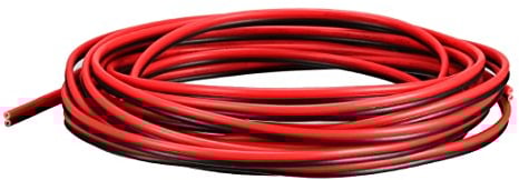 sourcing map Red Black Wire 2-core Extension Cable Cord 24 AWG Parallel Wire Tin Plated Copper 3.0M Length