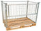 Abrollwerk Gitteraufsatzrahmen 1200x800x1000 mm galvanisch blau verzinkt für Euro-Paletten – Gitterbox mit 1000 mm Nutzhöhe – praktisch für Industrie & Garten & Brennholz