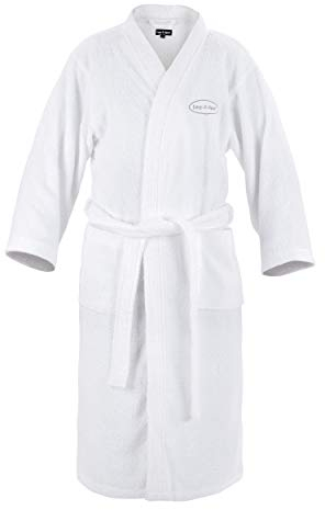 Lay-Z-Spa Luxury Spa Robe Dressing Gown for Women and Men Highly Absorbent, 100 Percent Cotton 380 GSM, Small/Medium