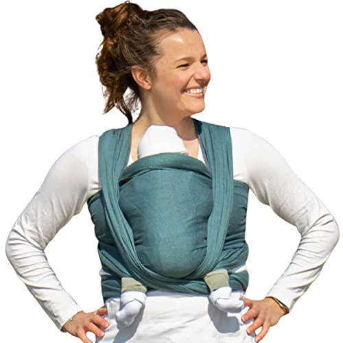 Hoppediz Baby-Tragetuch ab Geburt, Neugeboren bis Kleinkind, 100 % Baumwolle, ultraleichtes Sommertuch, Hamburg forest 4,60 m