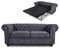 Schlafsofa Chesterfield Asti Bis 2-Sitzer, Sofa mit Schlaffunktion, Couch 2-er, Couchgarnitur, Sofagarnitur, Holzfüße, Glamour (Graphit (Capri 16))