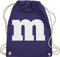 Turnbeutel Rucksack - & Fasching - Taschen - M Aufdruck Karneval I M&M Schokolinse I MM Fastnacht I Fasnacht I Fasnet - Unisize - Lila - wurftaschen karnevalsbeutel faschings m& beutel kamellebeutel