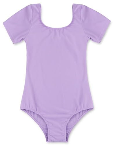 Freebily Body Danza Classica Bambina Cotone Maniche Corte Leotard Balletto Dancewear Tutu da Balletto Body Ginnastica Artistica per Gara Vestito Ballerina Viola 10 Anni
