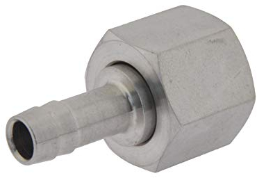 Schlauchtülle mit drehbarer Überwurfmutter G 3/8 - 9 mm, 16 bar Messing vernickelt