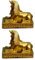 TOYANDONA 2 goldene Sphinx-Figuren, antike, ägyptische Gottesstatue, Pharao-Skulptur, Schreibtisch-Ornament, Kunstharz, Artefakt, Sammlerstück für Zuhause, Büro, Dekoration