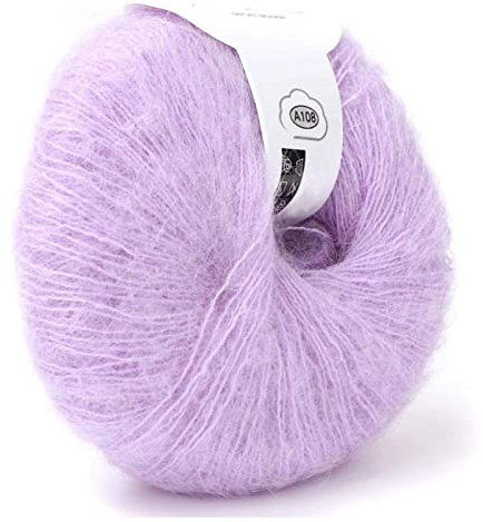 Mohair Knit Soft Angora Langes Wollgarn Heiß mit Einer Häkelarbeit Beliebt für DIY Weave(violett)
