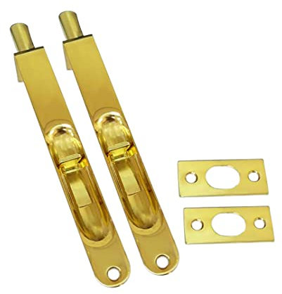QCAA Bündigbolzen aus massivem Messing, runde Form, 15,2 cm, poliertes Messing, 2 Stück, hergestellt in Taiwan