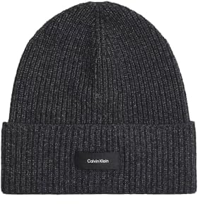 Calvin Klein Herren Daddy Wool Rib Beanie K50K507495 Gestrickte Mütze, Schwarz (Ck Black), OS
