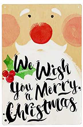 artboxONE Metall-Poster 40x60 cm Schwarzweiß Watercolor Santa von Künstler Anna Kozlenko