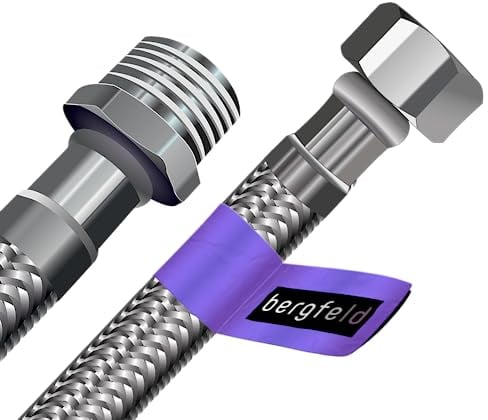 BERGFELD 3/4 AG x 3/4 IG x Länge - Waschmaschinenschlauch Spülmaschinenschlauch Flexschlauch Panzerschlauch Schlauch Zulaufschlauch Verlängerung Spülmaschine Waschmaschine - L: 90 cm