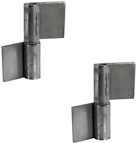Gedotec Cerniere da saldare | 2 pezzi – Nastro di saldatura per porte in metallo | Cerniera di saldatura altezza 80 mm | DIN sinistra | Cerniera per cancelli da giardino e macchinari