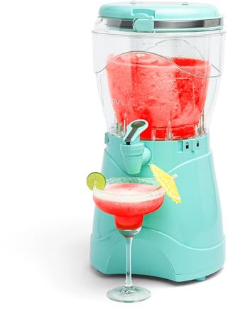 Nostalgia Máquina para hacer bebidas congeladas y máquina de margaritas para el hogar, 3,7 L, máquina de granizado con boquilla de flujo de acero inoxidable, fácil de limpiar y doble aislamiento,